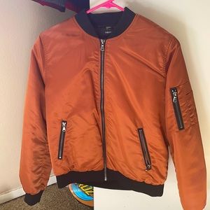 F21 Orange Bomber Jacket